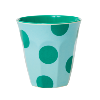 The melamine cup mint green with dots
