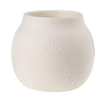 pearl vase small white with white dots from rader