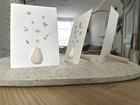 Sfeerfoto van de kaartpin boeketjes