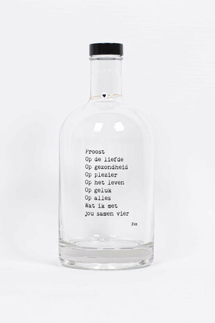 Glazen fles van Papierpleziertjes