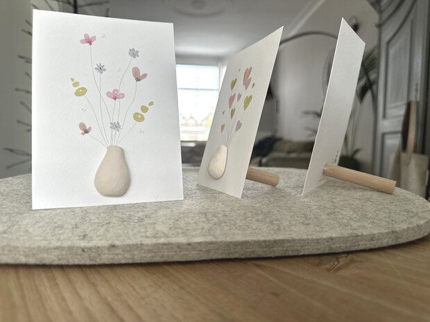 Sfeerfoto van de kaartpin boeketjes